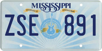 MS license plate ZSE891