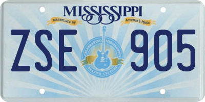 MS license plate ZSE905