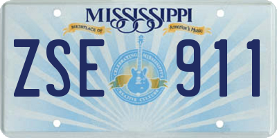 MS license plate ZSE911