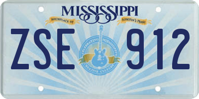 MS license plate ZSE912