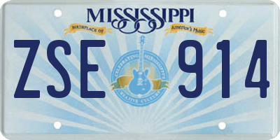 MS license plate ZSE914