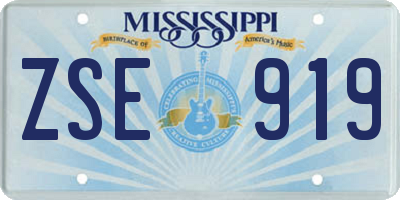 MS license plate ZSE919