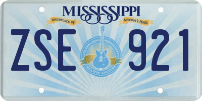 MS license plate ZSE921