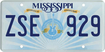 MS license plate ZSE929