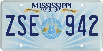 MS license plate ZSE942