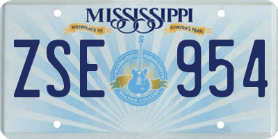 MS license plate ZSE954