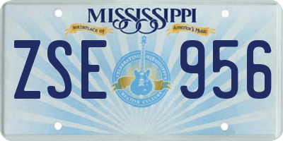 MS license plate ZSE956