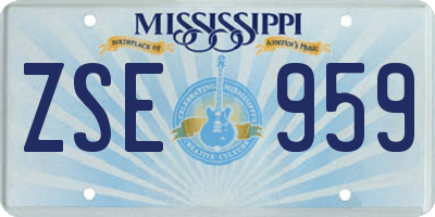 MS license plate ZSE959