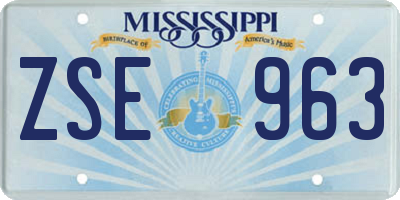 MS license plate ZSE963