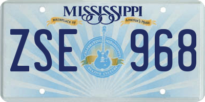 MS license plate ZSE968