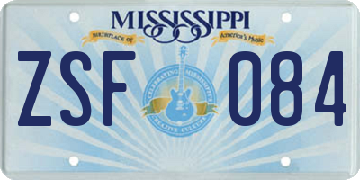 MS license plate ZSF084