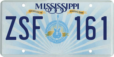 MS license plate ZSF161