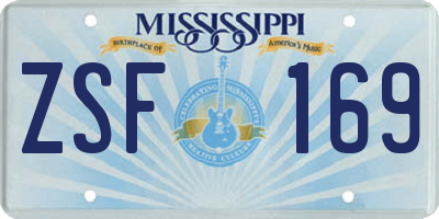 MS license plate ZSF169