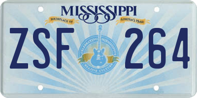 MS license plate ZSF264