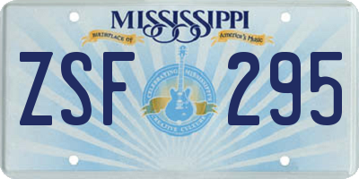 MS license plate ZSF295