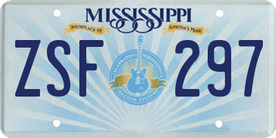 MS license plate ZSF297