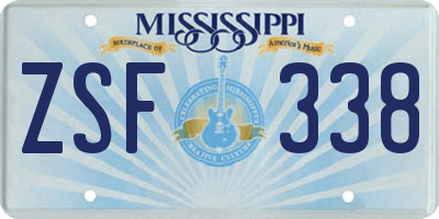 MS license plate ZSF338
