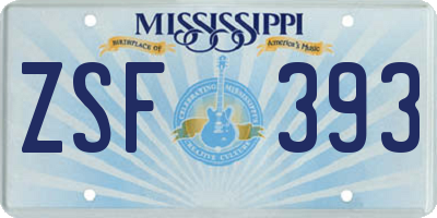 MS license plate ZSF393