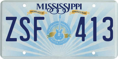 MS license plate ZSF413