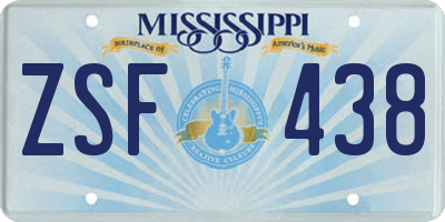 MS license plate ZSF438