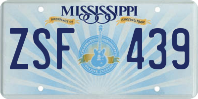 MS license plate ZSF439