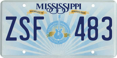 MS license plate ZSF483