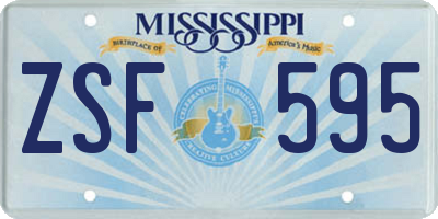 MS license plate ZSF595