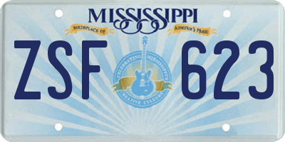 MS license plate ZSF623