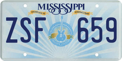MS license plate ZSF659