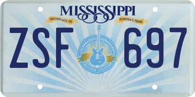 MS license plate ZSF697