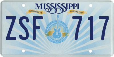 MS license plate ZSF717