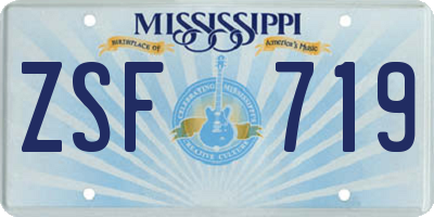 MS license plate ZSF719