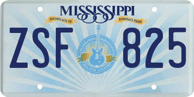 MS license plate ZSF825