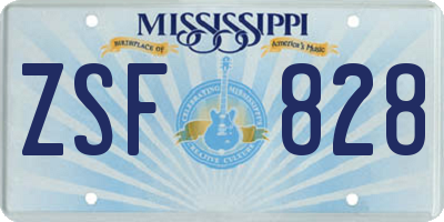 MS license plate ZSF828