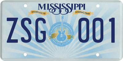 MS license plate ZSG001
