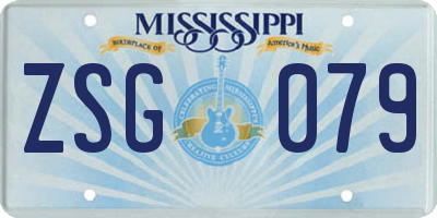 MS license plate ZSG079
