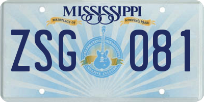 MS license plate ZSG081