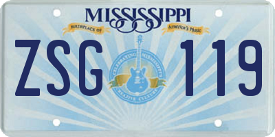 MS license plate ZSG119