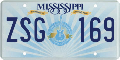 MS license plate ZSG169