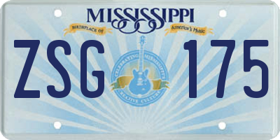 MS license plate ZSG175