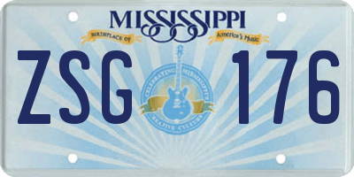 MS license plate ZSG176