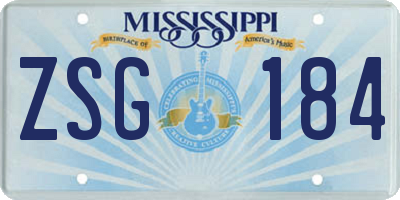 MS license plate ZSG184