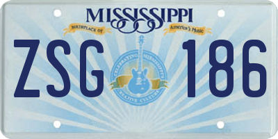 MS license plate ZSG186