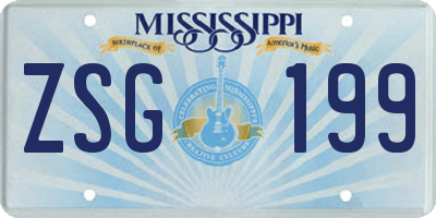 MS license plate ZSG199