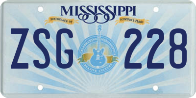 MS license plate ZSG228