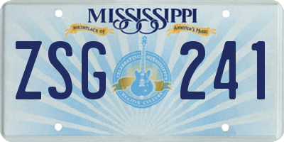 MS license plate ZSG241