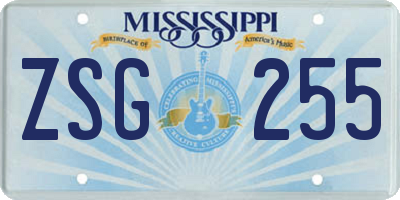 MS license plate ZSG255