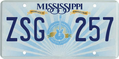 MS license plate ZSG257