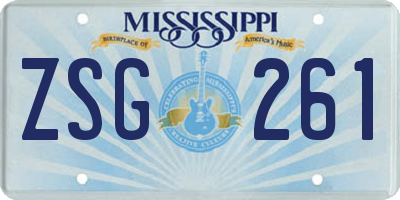 MS license plate ZSG261