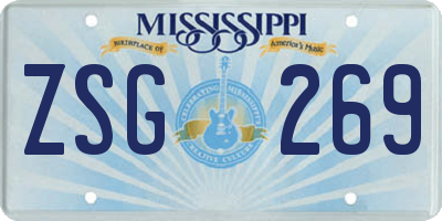 MS license plate ZSG269